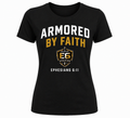 E6 Athletics Armored By Faith Women's Tee Ephesians 6:11